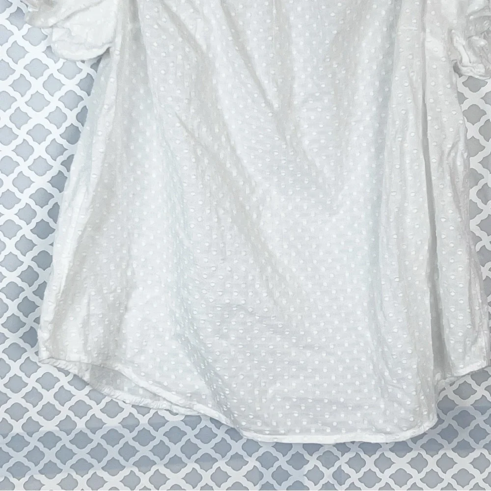 EUC Anthropologie Plus Maeve Swiss Dotted Sojourner Off Shoulder Puff Sleeve Top